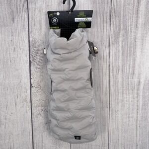 Silver Paw Dog Coat LARGE Light Gray Puffer Jacket Vest Quilted Insulated Warm